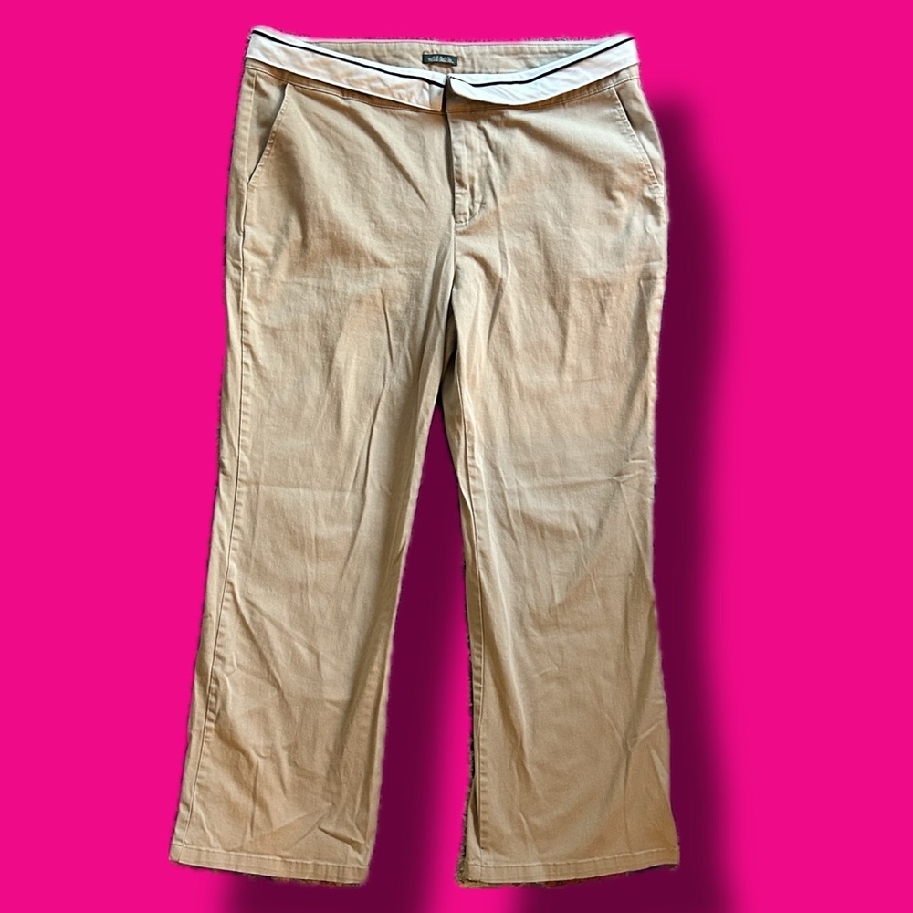 Women’s Tan Wild Fable Pants with Black and White Collar